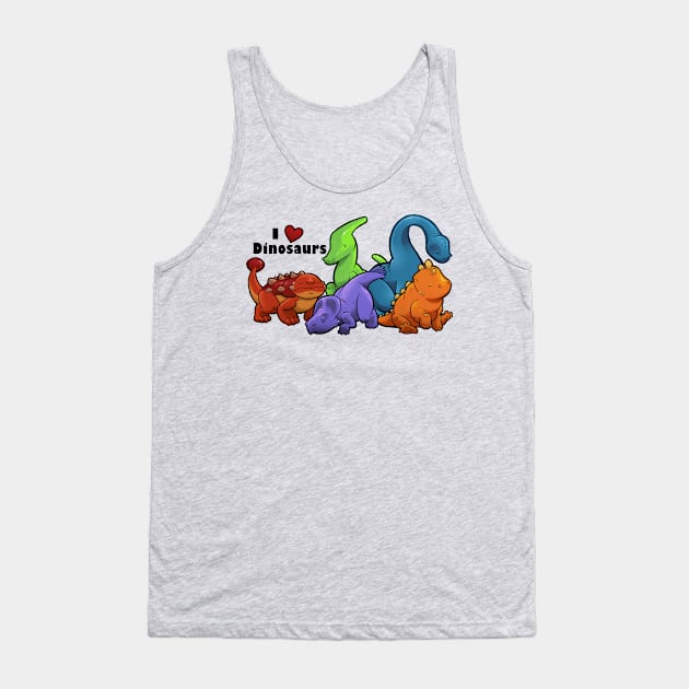 I love Dinosaurs (landscape; pink) Tank Top by jpowersart